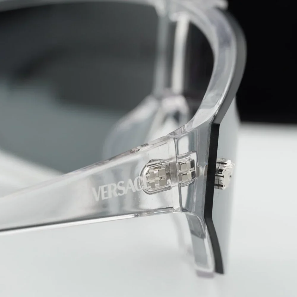 Versace VE4461 148/6V Shield Sunglasses - Crystal / Grey / Blue Violet